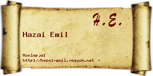 Hazai Emil névjegykártya